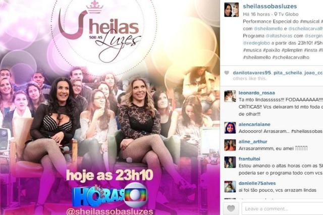 Scheila Carvalho e Sheila Mello voltam a se apresentar juntas Instagram/Reproduo