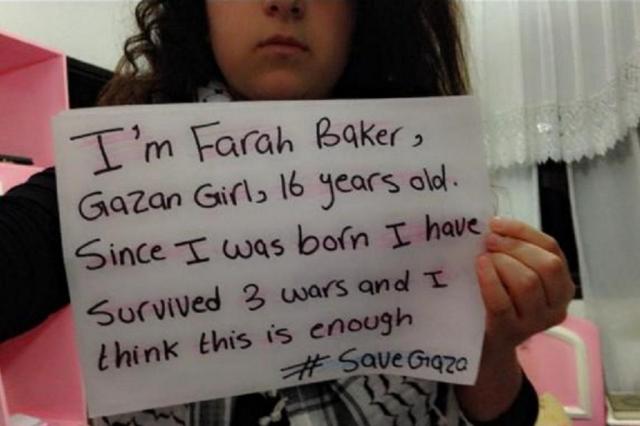 Jovem palestina relata em redes sociais o conflito em Gaza  Twitter/Reprodução