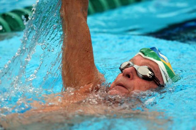 Aos 89 anos, gaúcho conquista três medalhas de ouro na natação Vaughn Ridley/AFP Aos 89 anos, gaúcho conquista três medalhas de ouro na natação Vaughn Ridley/AFP