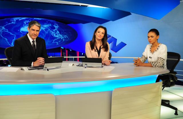 Marina Silva é entrevistada pelo Jornal Nacional João Cotta / Divulgação / Rede Globo/