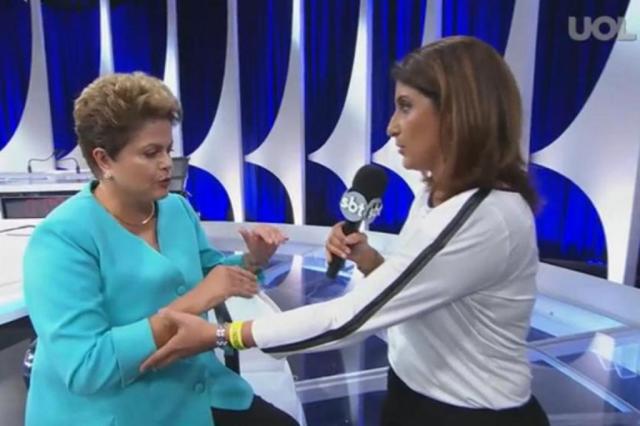 Dilma passa mal após debate e interrompe entrevista UOL/Divulgação Dilma passa mal após debate e interrompe entrevista UOL/Divulgação