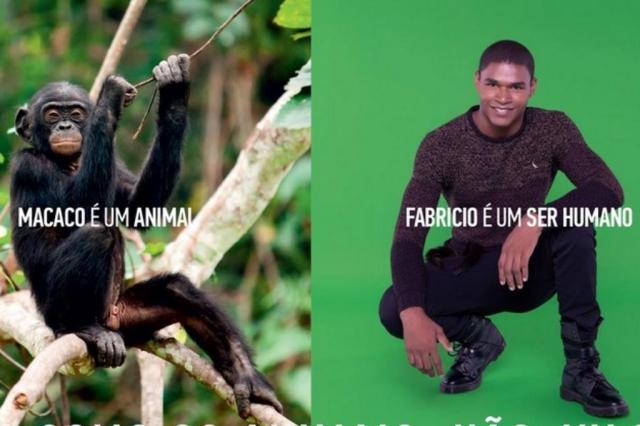 Marca causa polêmica com campanha contra o preconceito: "Macaco é um animal, Fabricio é um ser humano" Reprodução/Reserva