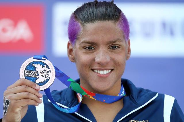 Ana Marcela Cunha ? a primeira medalhista brasileira no Mundial de Kazan Roman Kruchinin/AFP