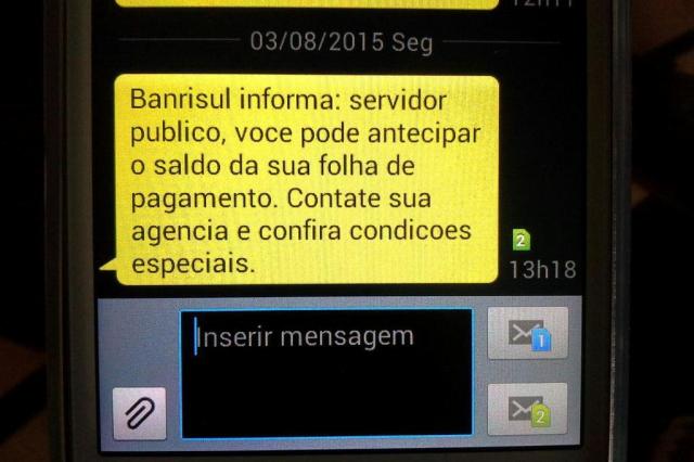 Com salários parcelados, servidores recebem proposta de empréstimo do Banrisul Reprodução/Arquivo pessoal