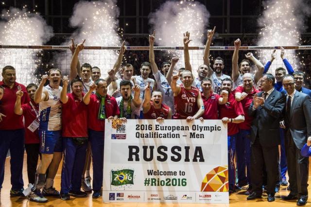 Seleção masculina de vôlei da Rússia está classificada para a Olimpíada  John MACDOUGALL/AFP