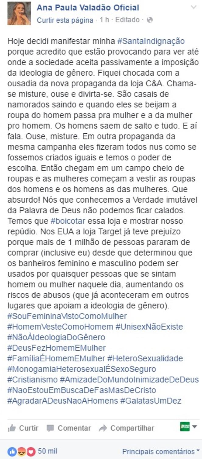 Reprodução / Facebook