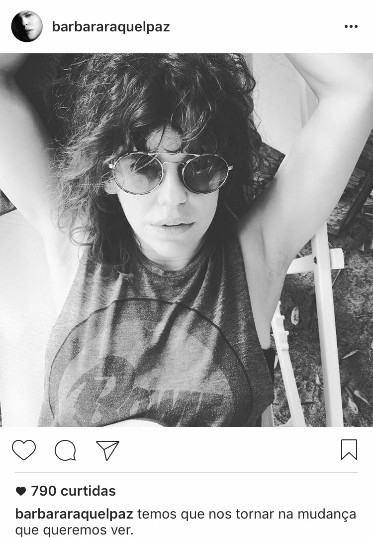 Bárbara Paz publica foto no Instagram com axila peluda e causa na internet Entretenimento