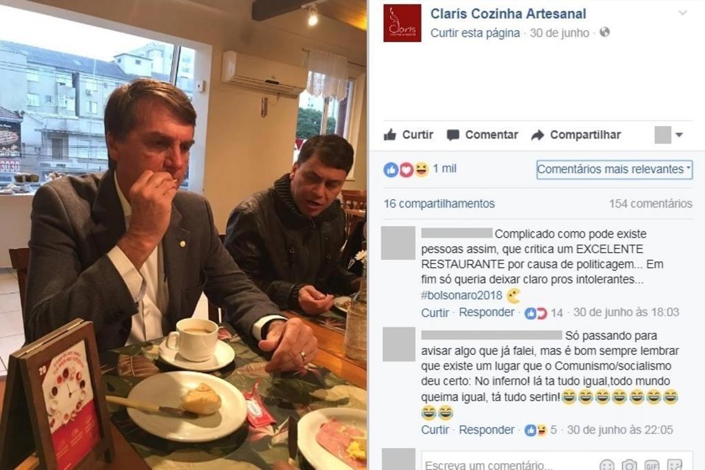 Restaurante de Porto Alegre posta fotos de café da manhã de Bolsonaro e gera polêmica Restaurante de Porto Alegre posta fotos de café da manhã de Bolsonaro e gera polêmica