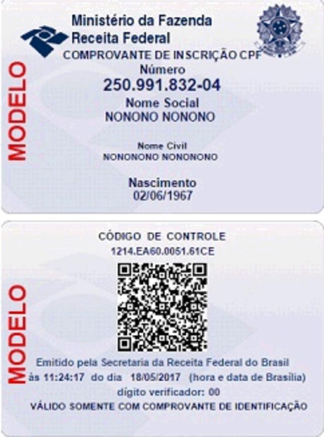 Nome social pode ser incluído no CPF