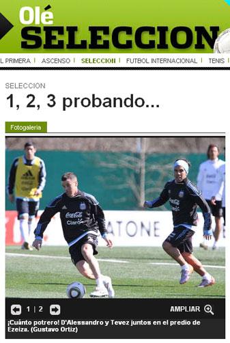 D'Alessandro faz jogo "para esquecer", diz jornal argentino Reprodução, jornal Olé/ D'Alessandro faz jogo "para esquecer", diz jornal argentino Reprodução, jornal Olé/