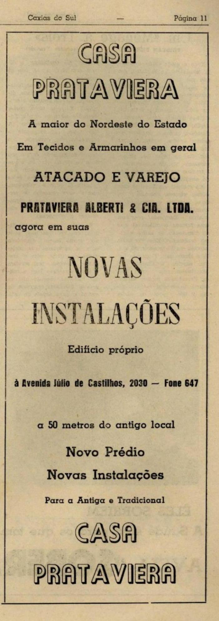 Anúncio jornal Caxias Magazine / Centro de Memória da Câmara de Vereadores de Caxias do Sul,reprodução