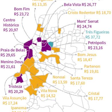 Ranking dos aluguéis: saiba o valor médio nos bairros de Porto Alegre em maio